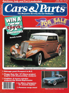 CARS & PARTS 1991 JUNE - '34 AUBURN 654 CONV, '55 FALCON, '51 JOWETT JUPITER